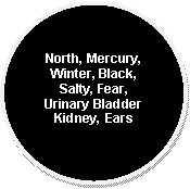 Oval: North, Mercury, Winter, Black, Salty, Fear, Urinary BladderKidney, Ears